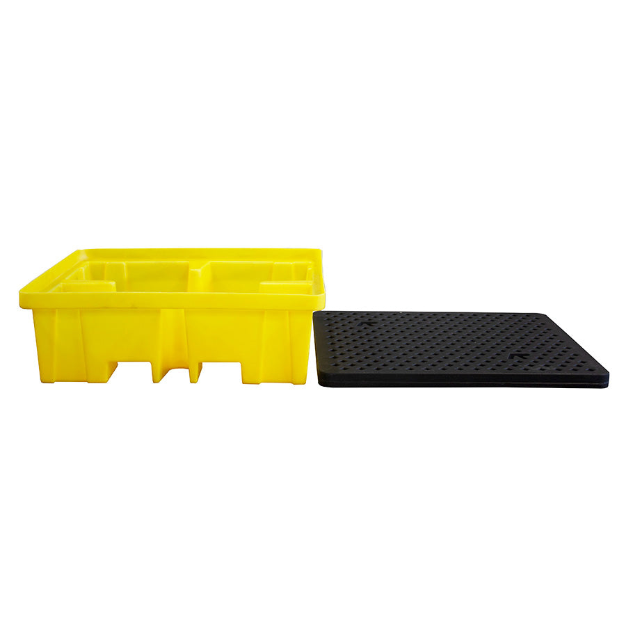 Plastic 4 Drum Spill Pallet With 4-Way Forklift Entry - BP4FW ||To Hold 4 Drums