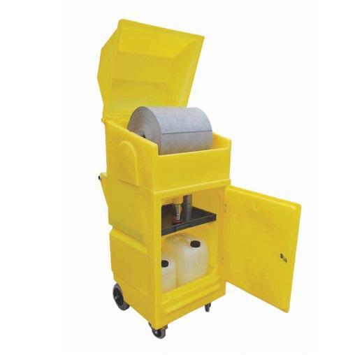 Lockable Cabinet on Wheels with Roll Holder