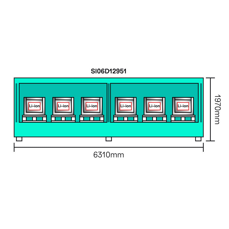 6-Meter-LithiumVault-Container – SI06D12951 || Flügeltüren auf einer Ebene