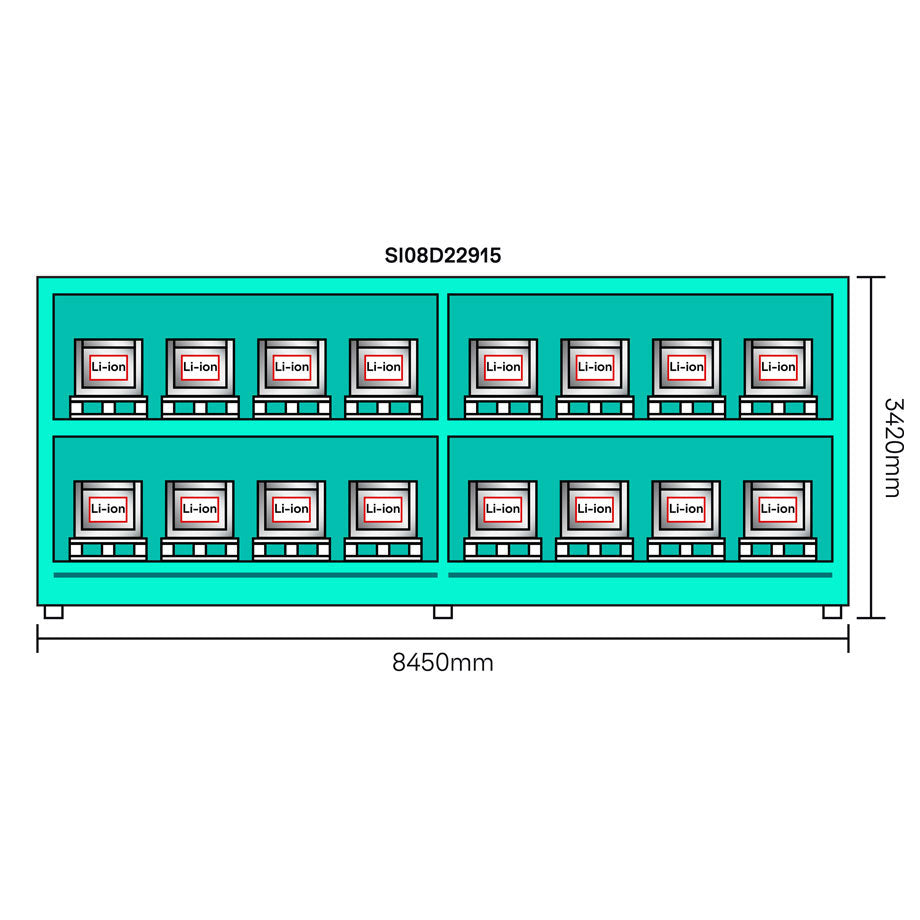 8-Meter-LithiumVault-Container – SI08D22915 || Schiebetüren auf 2 Ebenen