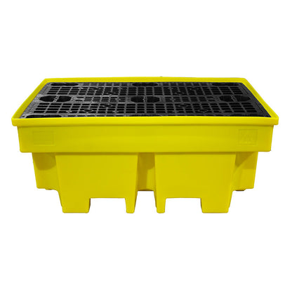 Plastic 2 Drum Spill Pallet With 4-Way Forklift Entry - BP2FW ||To Hold 2 Drums