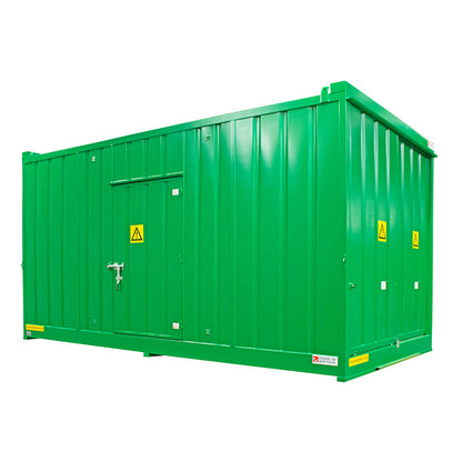 Kombinierter Lagercontainer – CBS2 || für 32 Fässer mit begehbarem Bereich