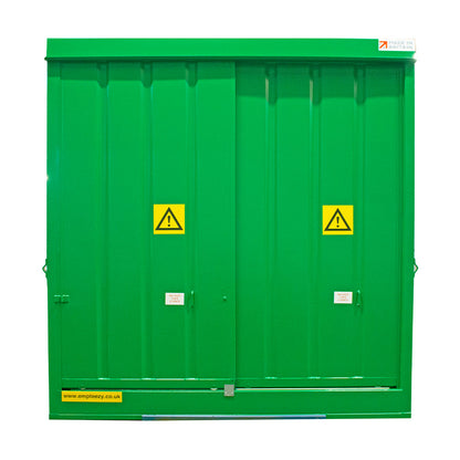 Kombinierter Lagercontainer – CBS2 || für 32 Fässer mit begehbarem Bereich