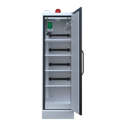 LithiumVault FirePro® Schrank mit Steuerung & Ladefunktion | Einphasig | 1-türig | Hoch – CH-L1F2PG16K
