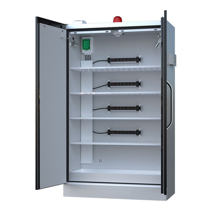 LithiumVault FirePro® Schrank mit Steuerung & Ladefunktion | Einphasig | 2-türig | Hoch – CH-L5F2PF16K