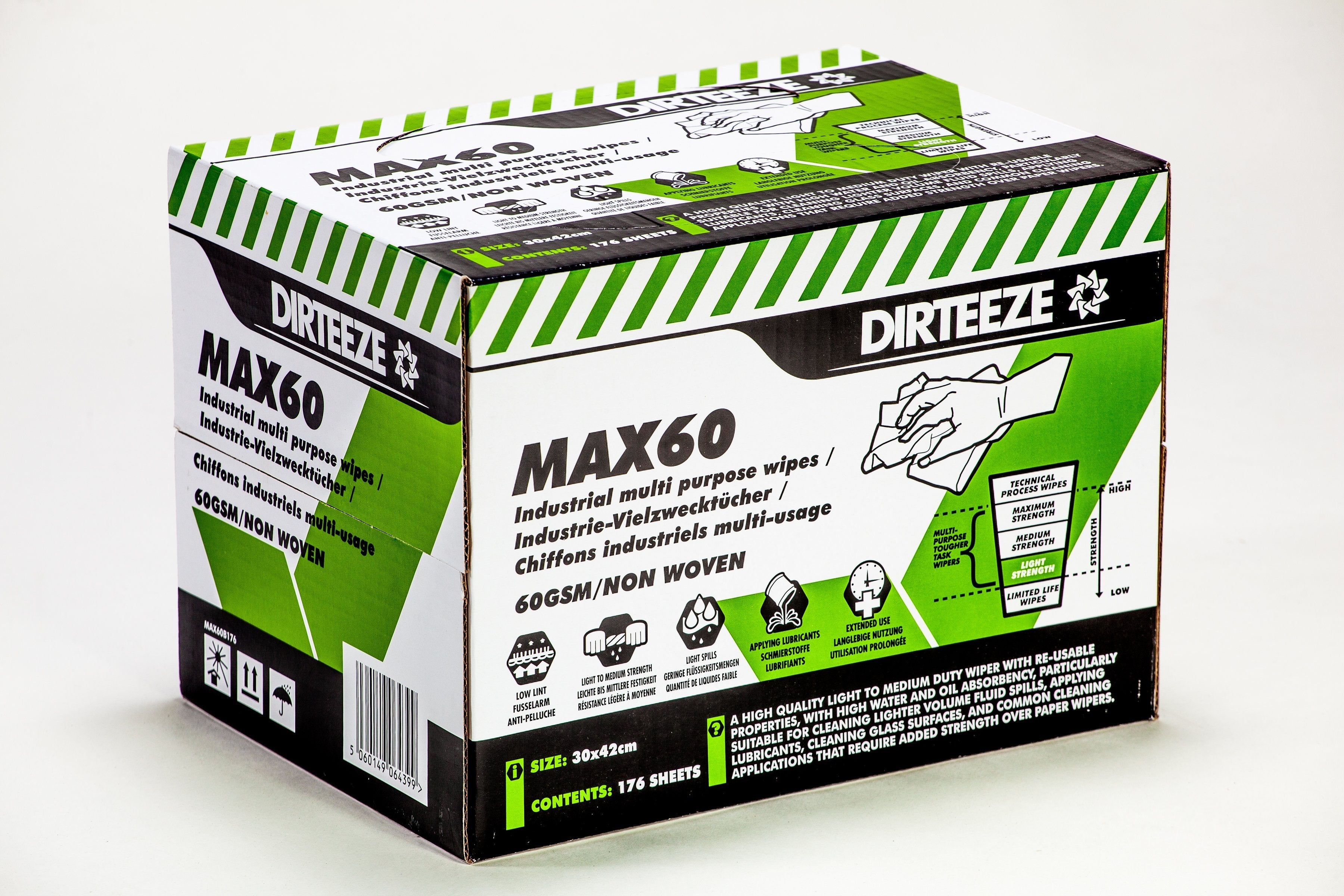 Standard Industrial Light Strength Wipes in a Dispensing Box - MAX60B