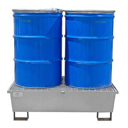 2 Fässer - verzinkter Stahl - GSP2D || 240 l Auffangvolumen