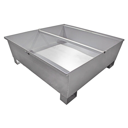 4-Fass Auffangwanne – Verzinkter Stahl – GSP4D || Auffangvolumen: 440 Liter