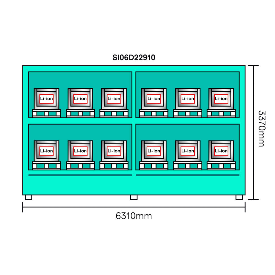 6-Meter-LithiumVault-Container – SI06D22910 || Schiebetüren auf 2 Ebenen
