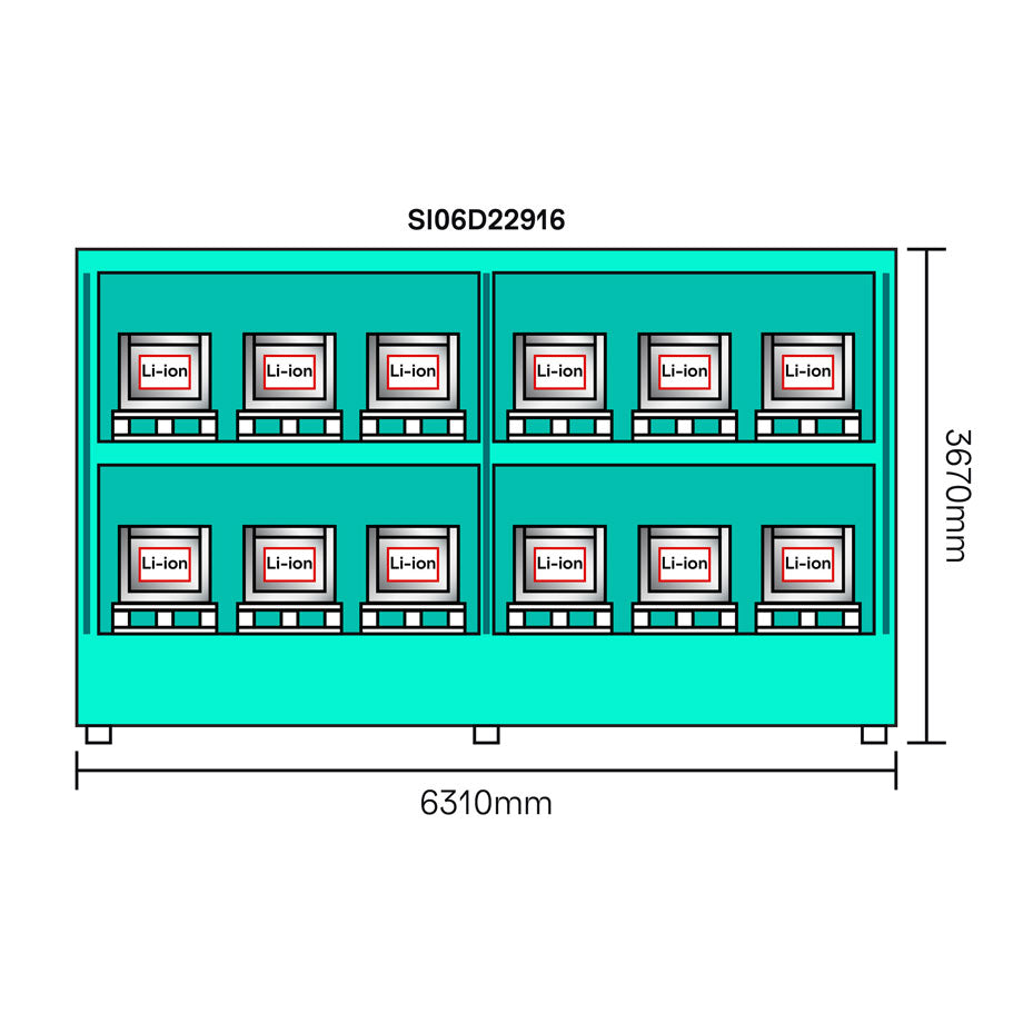 6-Meter-LithiumVault-Container – SI06D22916 || Flügeltüren auf 2 Ebenen